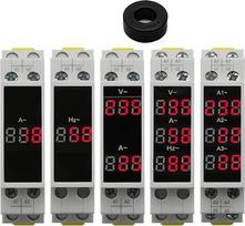 Din-Schiene 18mm Spannung Strom HZ Meter AC 80-500V 220V 380V 100A Modulare Voltmeter Amperemeter LED Anzeige Digital Volt Tester (BVA-2R)