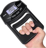 Dinamometras, 396Lbs / 180Kg Skaitmeninis rankinis dinamometras Griffstärkemesser USB LCD-Bildschirm Rankinis dinamometras Griffstärketester (2Pcs Black Meter)