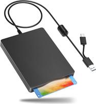 Diskettenleser, 3,5 Zoll išorinis diskų kaupiklis su USB Typ-C, tragiškas FDD diskų kaupiklis nešiojamiesiems kompiuteriams