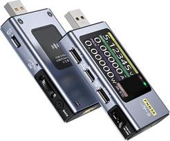 DollaTek FNB58 USB testeris Skaitmeninis voltmetras Ampermetras C tipo greitas įkrovimo aptikimas Triggerio talpos matavimas Ripple matavimas su "Bluetooth" 4-28V stebėjimo įtampa