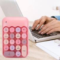 Dpofirs X910 belaidė skaitmeninė klaviatūra su 18 apvalių mygtukų, rožinė vandeniui atspari USB skaitmeninė klaviatūra, skirta kompiuteriams ir nešiojamiesiems kompiuteriams, spalvinga klaviatūra matavimo prietaisams