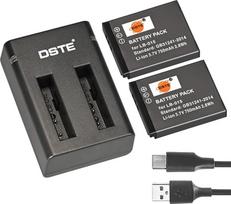 DSTE 2PCS LB-015 Ersatz akku (750mAh/3.7V) ir dvigubas laikiklis, suderinamas su Kodak PIXPRO WPZ2