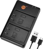 DSTE BCM-5 baterijos USB dvigubas greitasis įkroviklis, suderinamas su PS-BLS1, BLS-1, PS-BLS5, BLS-5, BLS-50, FUJIFILM NP-140, E-400, E-410, E-P1, E-P2, E-P3, E-PL1, E-M10, E-PLE15
