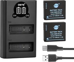 DSTE DMW-BLE9 atsarginis akumuliatorius (2 vnt.) ir išmanusis LED dvigubas USB įkroviklis, suderinamas su "Panasonic" DMW-BLE9E, DMW-BLG10, DMC-GF3, DMC-GF5, DMC-GF6, DMC-GX7, DMC-GX85, DMC-ZS60, DMC-ZS100, DMC-LX100
