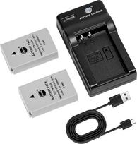 DSTE EN-EL24 ENEL24 Kamera Akku (2 Pack) und Ladegerät kompatibel mit Nikon 1 J5