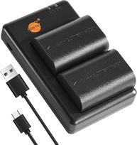 DSTE LP-E6 LP-E6N (2600 mAh/7,4 V) akumuliatoriaus įkroviklis, suderinamas su fotoaparatais "Canon EOS 6D", "EOS 7D", "EOS 60D", "EOS 60Da", "EOS 90D", "XC10", "XC15", 2 vnt.