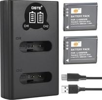 DSTE LI-90B LI-92B Ersatz akku (2-Pack) ir dvigubas USB lizdas suderinamas su Olympus SH-50 SH-60 SP-100 TG-1 TG-2 TG-3 TG-5 TG-6