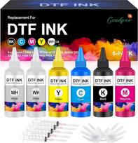 DTF Ink Premium suderinamas su DTF rašalu, DTF plėvelės perkėlimo rašalu, skirtu Epson ET-8550, ET-8500, ET-2850, XP-15000, XP600, DX7, DX5, R2400, R1390, L1800, 1400, I3200 (2 x baltas/1 x juodas/1 x mėlynas) 1x MagentA
