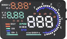 EBTOOLS Automobilinis HUD 5,5 colio OBD II priekinis ekranas su atspindinčiu ekranu ir greičio ekranu