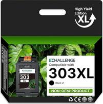 ECHALLENGE 303 XL für HP 303 druckerpatronen Multipack 303XL patrone für HP Envy 6220 6222 6230 7931 7978 TangoSeries:TangoX ENvYInspireSeries:7220e 7221e (1 Schwarz) tintenpatronen