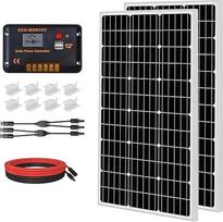 ECO-WORTHY saulės kolektorių rinkinys 200 W 12 V, 2 vienetai 100 W monokristalinių saulės modulių su 30 A LCD įkrovimo valdikliu, skirtas nameliams ant ratų, karavanams, valtims, stovyklavietėms, saulės sistemos komplektas