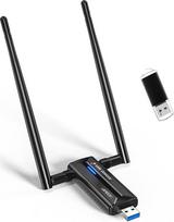 EDUP WiFi 6 E USB WLAN atmintinė kompiuteriui, AX3000M WLAN adapteris asmeniniam kompiuteriui su dideliu diapazonu, USB WiFi adapteris trijuose dažniuose 6GHz / 5GHz / 2,4GHz WLAN antenos kompiuteriui, WiFi atmintinė tik Windows 11/10 64Bit + U disko tvar