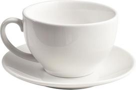 Elegantiškas baltas porcelianinis kavos puodelis su padėkliuku 220 ml Cappuccino Latte arbatos puodelis