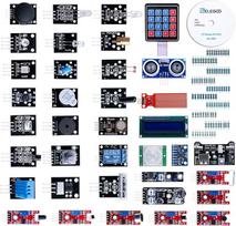 ELEGOO atnaujintas 37 jutiklių modulių rinkinys "37-in-1", suderinamas su "Arduino IDE", su instrukcijomis elektronikos projektams, mikrovaldiklio plokštės neįtrauktos