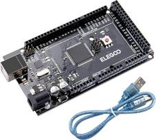 ELEGOO Mega R3 plokštė Mikrokontrolerio modulio plokštė su USB kabeliu, skirta Arduino IDE projektams, juoda
