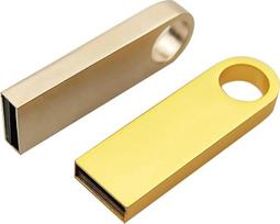 ELLENNE USB atmintinė metalinė 32 64GB 128GB raktų pakabukas Išorinė atmintis, atspari vandeniui, skirta nešiojamiesiems kompiuteriams, nešiojamiesiems kompiuteriams, automobiliams A001 (64GB, aukso spalvos)
