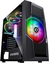 EMPIRE GAMING - "Onyx PC Gamer" korpusas - "Mid-Tower ATX", "mATX", "ITX" - 4 adresuojami RGB LED ventiliatoriai (1x200 mm ir 3x120 mm) - grūdinto stiklo šoninis skydelis