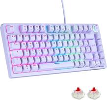 EMPIRE GAMING K248 mechaninė žaidimų klaviatūra su multimedijos ratuku garsumui ir RGB, DE QWERTZ, MX Red, USB-C kabelis, 82 klavišai, Anti-Ghosting, PC/PS4/PS5/Xbox (balta)