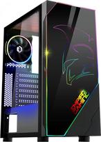 EMPIRE GAMING kompiuterio korpusas "Spartan ARGB Medium Tower ATX" - LED foninis apšvietimas su apsauginio stiklo šoninėmis durelėmis - 1 LED RGB adresuojamas 120 mm ventiliatorius