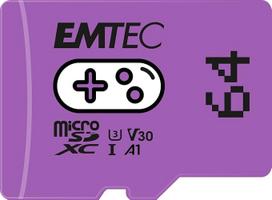 Emtec Gaming ECMSDM64GXCU3G MicroSD kortelė 64GB rašymo greitis 95MB/s skaitymo greitis 100MB/s violetinė