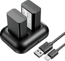 ENEGON NP-FW50 1300 mAh akumuliatoriaus ir dvigubo USB įkroviklio rinkinys, skirtas "Sony ZV-E10" A6000, A6500, A6300, A6400, A7, A7II, A7RII, A7SII, A7S, A7S2, A7R, A7R2, A55, A5100, A5000 A300, A30, A55, RX10