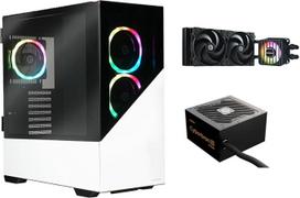 Enermax Enermax EnermaxK8 ARGB Midi Tower žaidimų kompiuterio korpusas sniego baltumo ir CYBERBRON III 750 W 80 Plus Bronze maitinimo šaltinis ir vandens aušinimas LIQMAXFLO SR 240; K8WW-750N-240SF