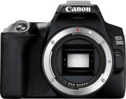 EOS 250D (24,1 megapikselio, 7,7 cm (3 colių) kintamo kampo ekranas, APS-C jutiklis, 4K, Full HD, DIGIC 8, WLAN, "Bluetooth"), sidabrinė, įskaitant EF-S 18-55 mm f/4-5,6 IS STM objektyvą, sidabrinė.