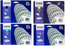 Epson 79XL ir 79 originalių rašalo kasečių rinkinys, skirtas "Workforce Pro WF-4600", WF-4630 DWF, WF-4640 DTWF, WF-5100 serijos, WF-5110 DW, WF-5190 DW, WF-5600 serijos, WF-5620 DWF, WF-5690 DW