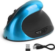 Ergonominė pelė, 6 mygtukai, 6 mygtukai, optinė vertikalioji pelė, belaidė ergonominė biuro žaidimų kompiuterinė pelė, 1600 DPI, dešinė ranka, tyli pelė, 2,4 GHz optinė pelė su USB įkrovimo laidu, skirta nešiojamiesiems kompiuteriams, staliniams kompiuter