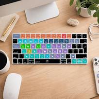 ES išdėstymo "Ableton Live" sparčiųjų klavišų klaviatūros oda "Hotkeys PS" itin plonas silikoninis klaviatūros korpuso dangtelis, skirtas "Magic Wireless Keyboard" MLA22L/A A1644 (išleistas 2015 m.)
