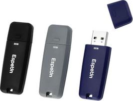Espeon 3 pakuotės 32GB USB 2.0 USB atmintinės guminė korpuso apsauga Verslo juoda tamsiai pilka tamsiai mėlyna