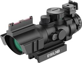 ESSLNB Šautuvo optinis taikiklis 4 x 32 mm Airsoft Red Dot Visor su šviesolaidžio optika ir 11 mm/22 mm tvirtinimu, skirtas pneumatiniams šautuvams, medžiokliniams Airsoft ir arbaletams