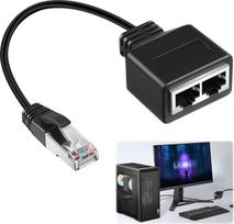 Ethernet-Splitter, 1 zu 2, RJ45-Ethernet-Splitter, 1 Stecker auf 2 Buchsen, Ethernet-Kabel-Splitter, Hochgeschwindwindigkeits-Internet-Splitter, RJ45-Splitter-Adapter für Cat5, Cat5e, Cat6, Cat7, für Home