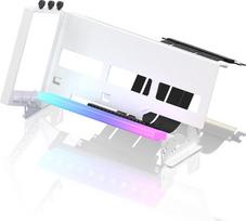 EZDIY-FAB PCIe 4.0 GPU laikiklis Grafikos kortelės laikiklis su 5V 3 kontaktų ARGB LED moduliu, vaizdo plokščių VGA palaikymo rinkinys su PCIe 4.0 X16 Gen4 17 cm ilgio stovo kabeliu, baltos spalvos