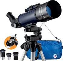 F400-70 mm astronominis teleskopas su trikoju, AZ laikikliu, FMC optinis refraktoriaus stiklo teleskopas vaikams, suaugusiesiems, pradedantiesiems, nešiojamas