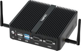 FANPEEC Mini kompiuteris be ventiliatoriaus J5005 (iki 2,80 GHz) 16GB DDR4 512GB MSATA SSD, pramoninis kompiuteris HD + VGA, WiFi5 BT4.2, mini kompiuteris be ventiliatoriaus "Win11 Pro", 2xRS232 COM, 4xUSB, TPM 2.0, automatinis įjungimas