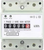 Feegow Einphasiges digitales Wattmeter 230V 5(100) A Energiezähler für Solarstrom-Zubehör, DIN-Schienenmontage mit Impulsanzeige & elektrischem Lärmschutz