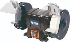 FERM BGM1020 dvigubos šlifavimo staklės 250 W - 150 mm su P36 ir P60 akmenimis, apsauginiais akiniais ir kibirkščių slopintuvu, juodos spalvos