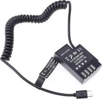 FOTGA USB-C tipo C jungties su dekoduota DMW-BLF19 baterijos manekeno DMW-DCC12 jungtimi maitinimo šaltinio spyruoklinis kabelis, skirtas "Panasonic" GH3 GH4 GH5 GH5s fotoaparatui