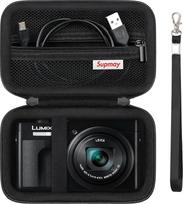 Fotoaparato dėklas "Panasonic LUMIX TZ99/ZS99/TZ300/ZS300 Compact Travel Camera/LX10 TZ200D TZ200 TZ80 TZ100 TZ70 TZ60 fotoaparatui, apsauginis dėklas su tinklelio maišeliu akumuliatoriui, įkrovimo kabeliui, juodas