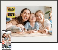 FRAMEO WiFi WiFi skaitmeninis nuotraukų rėmelis, 10,1 colio išmanusis skaitmeninis nuotraukų rėmelis, 1280 x 800 IPS LCD jutiklinis ekranas, automatinis pasukimas, integruota 32GB atmintis, nuotraukos arba vaizdo įrašai iš bet kur per "Frameo" programėlę