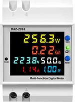 Für Tuya Smart Digitales Stromzähler mit LCD-Display, DIN-Schienenhalterung für Energieüberwachung, weiß, eingebauter Typ (eingebauter Typ)