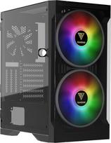 GAMDIAS Apollo E2 Elite žaidimų kompiuterio korpusas, Mid-Tower ATX korpusas, grūdinto stiklo plokštė, 3Dual įmontuotas 200 mm ARGB ventiliatorius, montavimo langelis be įrankių, palaiko iki ATX tipo pagrindines plokštes