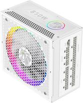 GAMEMAX RGB 850G WH kompiuterio maitinimo blokas 850W, 80 Plus Gold, LLC + DC-DC, ARGB Sync, japoniški kondensatoriai, 140 mm ARGB FDB ventiliatorius, 9 apsaugos funkcijos