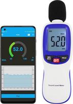 Garso lygio matuoklis, skaitmeninis garso lygio matuoklis su "Bluetooth" įjungtu decibelų matuokliu 30~130dBA diapazonas MAX/MIN duomenų išlaikymas su LCD ekranu ir foniniu apšvietimu namams, mokyklai