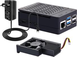 GeeekPi Raspberry Pi 5 ABS korpusas su maitinimo šaltiniu PD 27W USB-C, Pi5 korpusas su Armor Lite V5 aktyviuoju aušintuvu, 5V 5A maitinimo adapteris Raspberry Pi 5 4GB/8GB/16GB