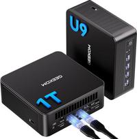 GEEKOM AI mini kompiuteris IT13 Max su "Intel U9-185H", DDR5 RAM (ne daugiau kaip 128GB) ir 1 TB SSD (iki 4 TB), mini kompiuteris "Windows 11 Pro" su "Intel Arc Graphics", dvigubas 2,5G LAN, 2 x USB4 (20Gb/s), "WiFi 7", 8K