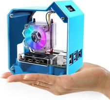 GeeekPi Raspberry Pi Mini Tower Kit, Raspberry Pi 4 korpusas su ledo bokšto aušintuvu, 0,96 colio OLED ekranu, RGB ventiliatoriumi, Raspberry Pi radiatoriumi, GPIO išplėtimo kortele Raspberry Pi 4 Model B 2GB 4GB 8GB