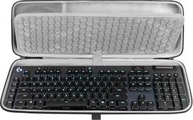 GEEKRIA klaviatūros dėklas Viso dydžio kietas dėklas kelioninis krepšys kompiuteriui su 108 klavišų mechanine žaidimų klaviatūra, suderinamas su "Logitech G915 Wireless Mechanical Gaming Keyboard/Logitech