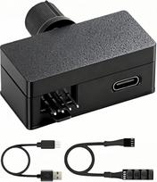 GELRHONR 4Pin PC Lüfter Hub Controller, 4 Poliger PWM Lüfter Controller mit USB C Stromkabel und 4 Poligem 4 fach Lüfter Splitter Hub, 8 W Leistung für DIY-Kühlung, Router und kt.